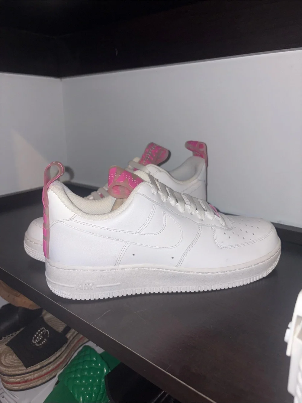 Custom NotGeeks Nike Air Force 1 Low Pink Heel Tab Women’s Size 10 NWOT